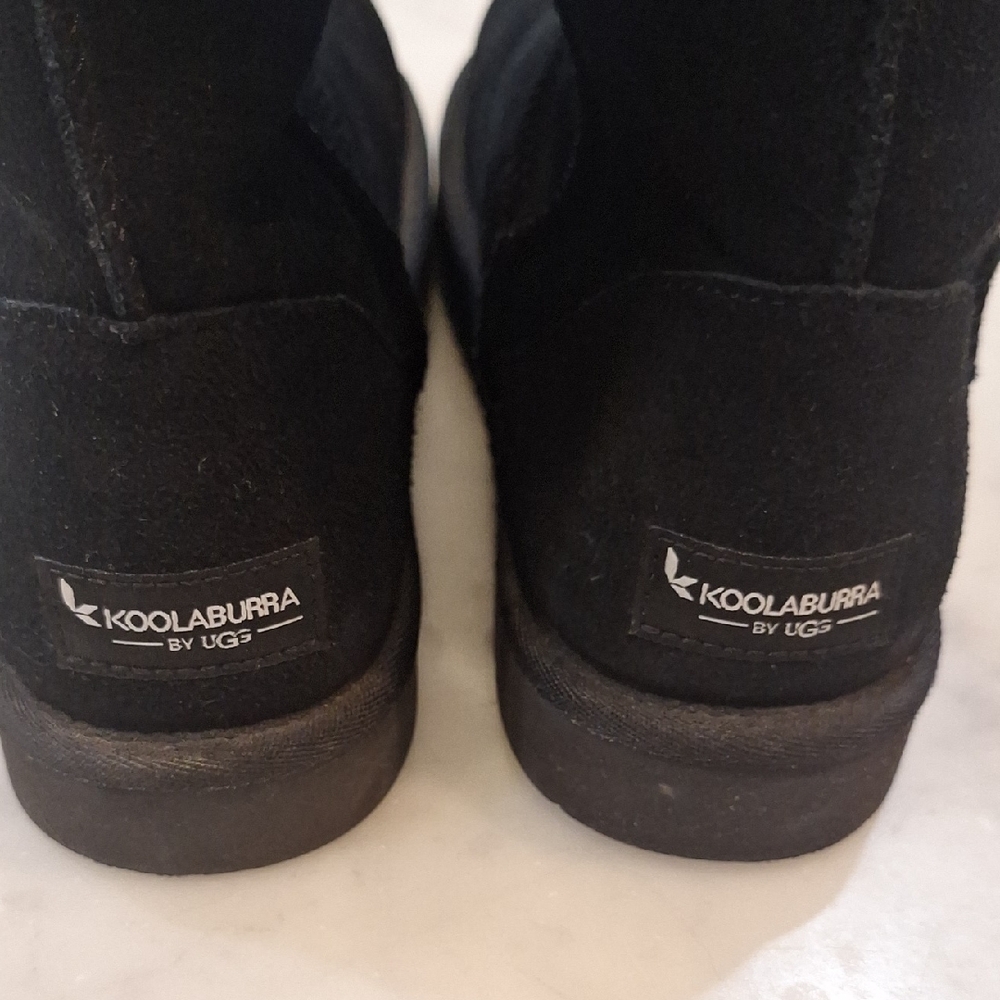 Koolaburra by UGG Victoria Womens 7 Black Suede Faux Fur Winter Boots 1017090